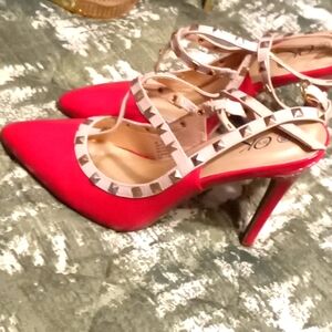 Red heels with a beautiful strap